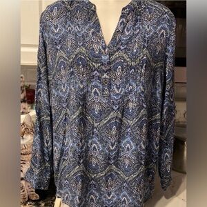 women’s Roz & Ali casual long sleeve rayon plus size top 2X